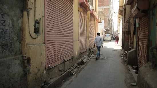 A view of a designated micro containment zone, in wake of rising coronavirus cases, in Jaipur, Rajasthan. (Himanshu Vyas/ Hindustan Times)
