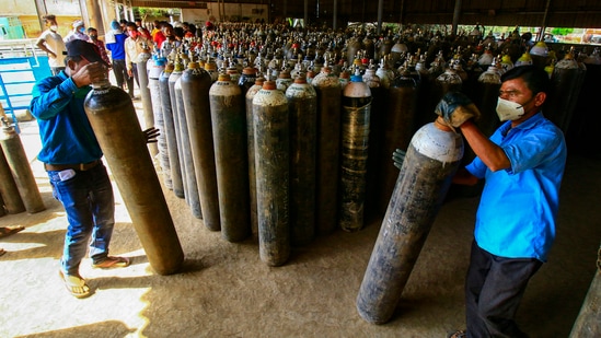 Meanwhile, prices of oxygen cylinders in many parts of the country have more than doubled.(PTI)