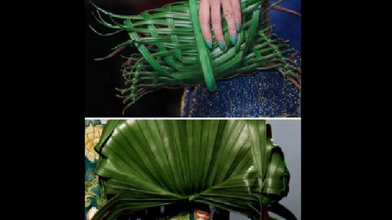 The image shows the 'leaf bags' from Jean Paul Gaultier’s 2010 haute couture collection.(Twitter/@_gastt)