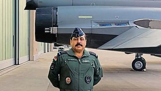 IAf chief Rakesh Bhadauria with the RB 007 fighter jet. All Rafale jets carry the RB call sign in honour of Bhadauria, who played a key role in negotiating the fighter jet deal.