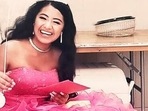 Adriana Palma wears a tiara and ballgown on her quinceanera, her 15th birthday celebration. Adriana Palma wears a tiara and ballgown on her quinceanera, her 15th birthday celebration.