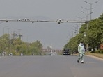 A man walks through a deserted Expressway in Islamabad earlier this month. Pakistan is reeling under the third wave of the deadly coronavirus disease (Covid-19). (AFP) A man walks through a deserted Expressway in Islamabad earlier this month. Pakistan is reeling under the third wave of the deadly coronavirus disease (Covid-19). (AFP)