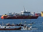 A National Search and Rescue Agency rescue ship sails to join the search for submarine KRI Nanggala that went missing while participating in a training exercise on Wednesday, off Banyuwangi, East Java, Indonesia, on Friday, April 23, 2021. (AP) A National Search and Rescue Agency rescue ship sails to join the search for submarine KRI Nanggala that went missing while participating in a training exercise on Wednesday, off Banyuwangi, East Java, Indonesia, on Friday, April 23, 2021. (AP)