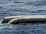 SOS Mediterranee, which operates the rescue vessel Ocean Viking, posted a photo of the wreck of a rubber boat and said, citing sources, SOS Mediterranee, which operates the rescue vessel Ocean Viking, posted a photo of the wreck of a rubber boat and said, citing sources,
