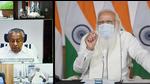 Prime Minister Narendra Modi during a meeting with chief ministers on the Covid-19 situation, through video conferencing, in New Delhi on Friday, April 23. (PTI) Prime Minister Narendra Modi during a meeting with chief ministers on the Covid-19 situation, through video conferencing, in New Delhi on Friday, April 23. (PTI)