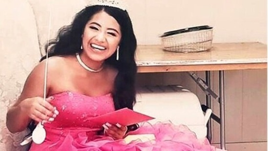 Adriana Palma wears a tiara and ballgown on her quinceanera, her 15th birthday celebration. (AP) Adriana Palma wears a tiara and ballgown on her quinceanera, her 15th birthday celebration. (AP)