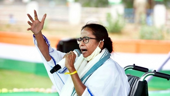 West Bengal chief minister Mamata Banerjee addresses during a public rally, at Habibpur in Malda on Thursday. (ANI Photo) West Bengal chief minister Mamata Banerjee addresses during a public rally, at Habibpur in Malda on Thursday. (ANI Photo)