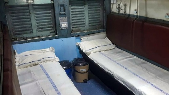 Isolation coaches deployed at a railway station for Covid-19 patients. (PTI File Photo )