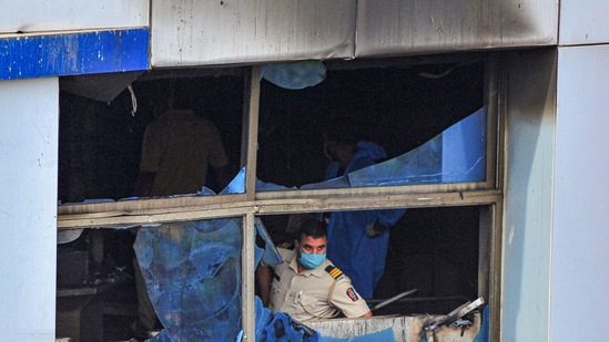 Fire at Vijay Vallabha hospital in Palghar killed 13 Covid-19 patients. (PTI) Fire at Vijay Vallabha hospital in Palghar killed 13 Covid-19 patients. (PTI)