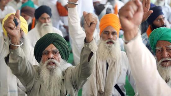 Farmer unions, especially from Haryana and Punjab, are demanding the rollback of three laws passed in September last year to lift restrictions on trade of farm produce to allow more private investments. (ANI PHOTO.) Farmer unions, especially from Haryana and Punjab, are demanding the rollback of three laws passed in September last year to lift restrictions on trade of farm produce to allow more private investments. (ANI PHOTO.)