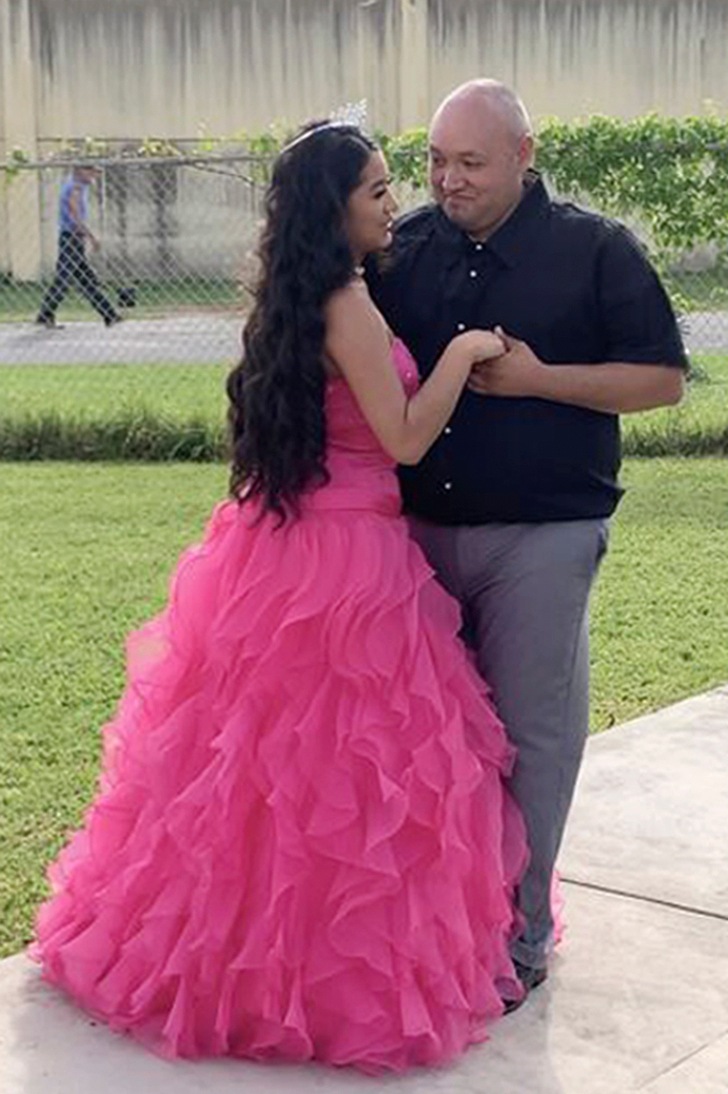 Adriana Palma wears a tiara and ballgown as she dances with her father, Noe Ramirez Huerta, on her quinceanera, her 15th birthday celebration. (AP) Adriana Palma wears a tiara and ballgown as she dances with her father, Noe Ramirez Huerta, on her quinceanera, her 15th birthday celebration. (AP)