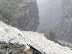 An avalanche that was reported in Niti valley in Uttarakhand’s Chamoli district. An avalanche that was reported in Niti valley in Uttarakhand’s Chamoli district.