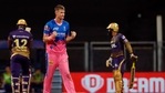 Chris Morris celebrates the wicket of Andre Russell during the match between the Rajasthan Royals and the Kolkata Knight Riders at the Wankhede Stadium, in Mumbai. (ANI Photo/IPL Twitter) Chris Morris celebrates the wicket of Andre Russell during the match between the Rajasthan Royals and the Kolkata Knight Riders at the Wankhede Stadium, in Mumbai. (ANI Photo/IPL Twitter)