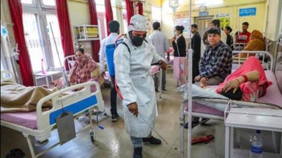 With a total of 387 beds getting occupied over five days in J&K, meaning more than 70 beds a day, at such continuing trend it would not take more than 20 to 23 days for the UT of Jammu and Kashmir to run out of beds. (PTI file photo) With a total of 387 beds getting occupied over five days in J&K, meaning more than 70 beds a day, at such continuing trend it would not take more than 20 to 23 days for the UT of Jammu and Kashmir to run out of beds. (PTI file photo)