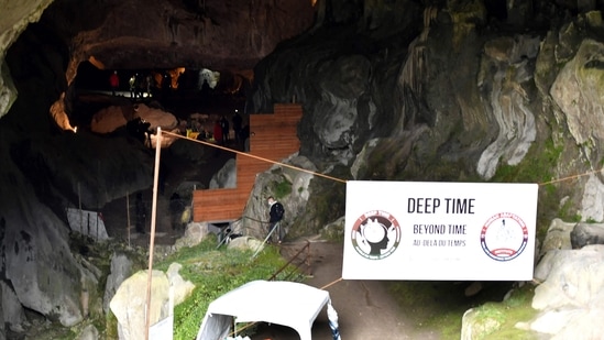 On Friday, scientists monitoring the participants entered the cave for the first time since the experiment started.(AFP) On Friday, scientists monitoring the participants entered the cave for the first time since the experiment started.(AFP)