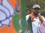 BJP candidate Babul Supriyo, a two-time MP from Asansol, is contesting assembly election from Tollygunge assembly seat where voting is over. (PTI PHOTO.)(HT_PRINT) BJP candidate Babul Supriyo, a two-time MP from Asansol, is contesting assembly election from Tollygunge assembly seat where voting is over. (PTI PHOTO.)(HT_PRINT)