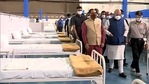 Union Home Minister Amit Shah reviews the preparedness at Ahmedbad's Dhanvantari Covid-19 Hospital, in Ahmedabad on Friday. (ANI Photo) Union Home Minister Amit Shah reviews the preparedness at Ahmedbad's Dhanvantari Covid-19 Hospital, in Ahmedabad on Friday. (ANI Photo)