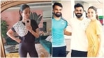 Anushka Sharma and Virat Kohli pose with cricketer Sanjay Pahal. Anushka Sharma and Virat Kohli pose with cricketer Sanjay Pahal.
