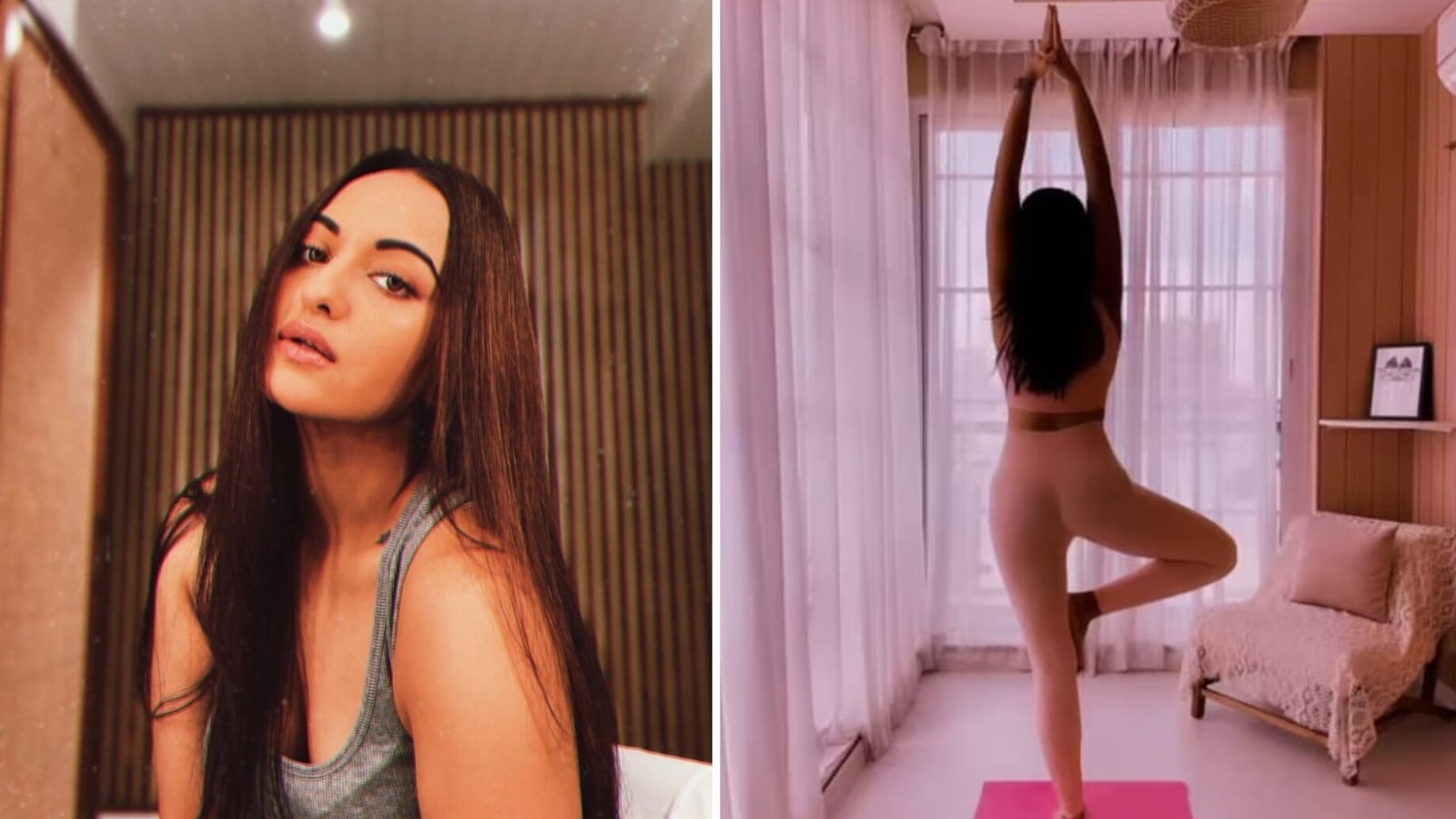 Sonakshi Girl Police Xxx - Sonakshi Sinha gives a peek into her pretty pastel room as she nails yoga  pose | Bollywood - Hindustan Times