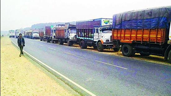 Almost 25% of the total trucks operational in the state have gone off the road. (HT Photo) Almost 25% of the total trucks operational in the state have gone off the road. (HT Photo)