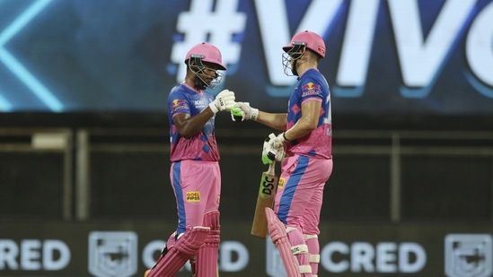 Sanju Samson (c) of Rajasthan Royals and David Miller of Rajasthan Royals. (PTI) Sanju Samson (c) of Rajasthan Royals and David Miller of Rajasthan Royals. (PTI)
