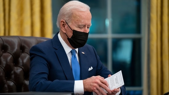 President Joe Biden delivers remarks on immigration, in the Oval Office of the White House in Washington. (AP Photo) President Joe Biden delivers remarks on immigration, in the Oval Office of the White House in Washington. (AP Photo)