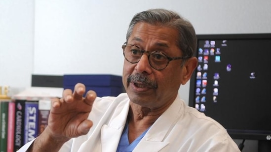 Dr Naresh Trehan said Covid-19 patients can also try other things, including yoga, to keep fit (Parveen Kumar/HT Photo)