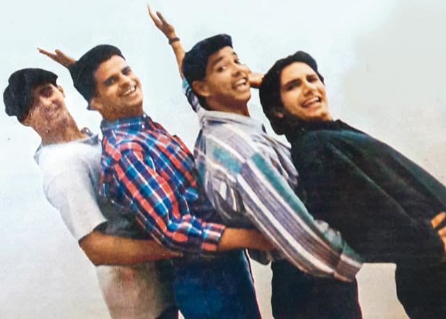Annup on Juhu Beach for a magazine cover shoot with (from left) R Madhavan, Manoj Bajpayee and Kumud Mishra Annup on Juhu Beach for a magazine cover shoot with (from left) R Madhavan, Manoj Bajpayee and Kumud Mishra