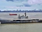 Mumbai: INS Viraat on its way to Alang in Gujarat, where it will be dismantled and sold as scrap, in Mumbai, Saturday, Sept. 19, 2020. The naval ship has served the Indian Navy for 30 years before being decommissioned three years ago. (PTI Photo)(PTI19-09-2020_000173B) Mumbai: INS Viraat on its way to Alang in Gujarat, where it will be dismantled and sold as scrap, in Mumbai, Saturday, Sept. 19, 2020. The naval ship has served the Indian Navy for 30 years before being decommissioned three years ago. (PTI Photo)(PTI19-09-2020_000173B)