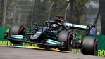 Mercedes' Lewis Hamilton in action during practice.(REUTERS)
