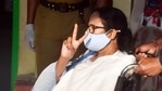 West Bengal CM Mamata Banerjee shows victory signs after cast her vote at a polling station in Kolkata. (ANI Photo) West Bengal CM Mamata Banerjee shows victory signs after cast her vote at a polling station in Kolkata. (ANI Photo)