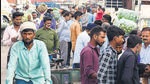 Visitors and vendors paying scant regard to Covid safety norms at Ludhiana’s main vegetable market near Jalandhar Bypass on Monday. (Harsimar Pal Singh/HT) Visitors and vendors paying scant regard to Covid safety norms at Ludhiana’s main vegetable market near Jalandhar Bypass on Monday. (Harsimar Pal Singh/HT)
