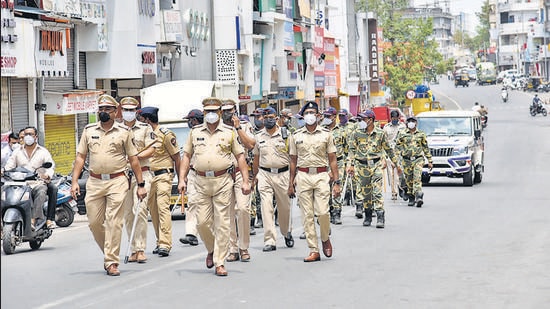 Strict restrictions have been imposed in the city and in Pimpri-Chinchwad, currently being enforced by the police. (HT PHOTO) Strict restrictions have been imposed in the city and in Pimpri-Chinchwad, currently being enforced by the police. (HT PHOTO)