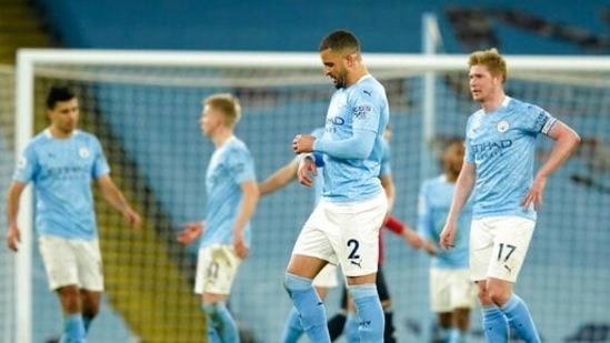 File Photo of Manchester City's Kyle Walker (centre)(AP) File Photo of Manchester City's Kyle Walker (centre)(AP)