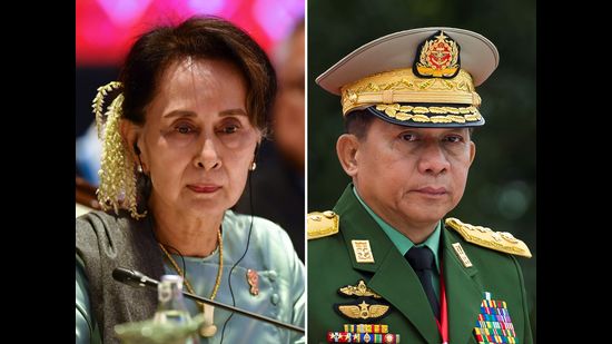 Myanmar’s Senior General Min Aung Hlaing, who attended the Asean meeting on April 24, was silent on the demands made by the other members of the grouping, but Asean leaders have said he heard them out and wasn’t opposed to a visit to Myanmar by an Asean delegation. (AFP)