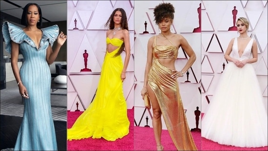 Oscars 2021 red carpet: From Regina King to Zendaya, here's who wore what(Twitter/atomicwick/atomicwick/wandatrever/THEIMONATION)