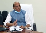Defence minister Rajnath Singh reviewing preparedness of Ministry of Defence & Armed Forces at a virtual meet in this file picture from last week. Defence minister Rajnath Singh reviewing preparedness of Ministry of Defence & Armed Forces at a virtual meet in this file picture from last week.