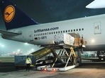 Flight from the UK with medical supplies. Flight from the UK with medical supplies.
