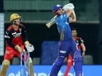 Chris Lynn of Mumbai Indians plays a shot during IPL 2021