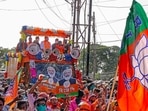 BJP National President J P Nadda addresses during an election campaign road show in favour of party candidate Priya Saha from Sainthia constituency, at Sainthia in Birbhum district, Monday, April 19, 2021. (PTI) BJP National President J P Nadda addresses during an election campaign road show in favour of party candidate Priya Saha from Sainthia constituency, at Sainthia in Birbhum district, Monday, April 19, 2021. (PTI)