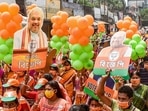 BJP supporters from Gazole constituency during an election campaign for West Bengal Assembly Polls in Malda district. BJP supporters from Gazole constituency during an election campaign for West Bengal Assembly Polls in Malda district.