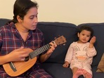 The image shows Anjana Madathil with her daughter. The image shows Anjana Madathil with her daughter.