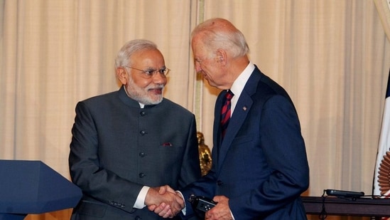 Prime Minister Narendra Modi with United States president Joe Biden. The US has pledged to support India with raw materials for vaccine production, oxygen supplies, and other technical assistance in view of the recent surge in coronavirus disease (Covid-19). (File Photo / PTI)