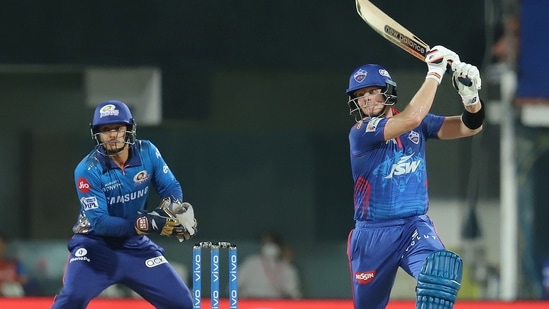 Steve Smith of Delhi Capitals plays a shot during match 13 of the Indian Premier League 2021 between the Delhi Capitals and the Mumbai Indians, at the M. A. Chidambaram Stadium, Chennai, Tuesday April 20, 2021. (PTI) Steve Smith of Delhi Capitals plays a shot during match 13 of the Indian Premier League 2021 between the Delhi Capitals and the Mumbai Indians, at the M. A. Chidambaram Stadium, Chennai, Tuesday April 20, 2021. (PTI)