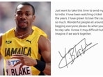 Yohan Blake tweeted about IPL and the situation in India Yohan Blake tweeted about IPL and the situation in India