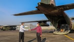 Second minister Maliki Osman flagged off two of the Singapore Air Force's C-130s, arriving in India today with 256 oxygen cylinders: Singapore's diplomatic missions in New Delhi, Mumbai, and Chennai. (Photo via ANI) Second minister Maliki Osman flagged off two of the Singapore Air Force's C-130s, arriving in India today with 256 oxygen cylinders: Singapore's diplomatic missions in New Delhi, Mumbai, and Chennai. (Photo via ANI)