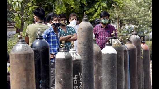 The Union government has increased the oxygen quota of Haryana from 162 MT to 232 MT a day, an official spokesperson said on Wednesday. (HT PHOTO)