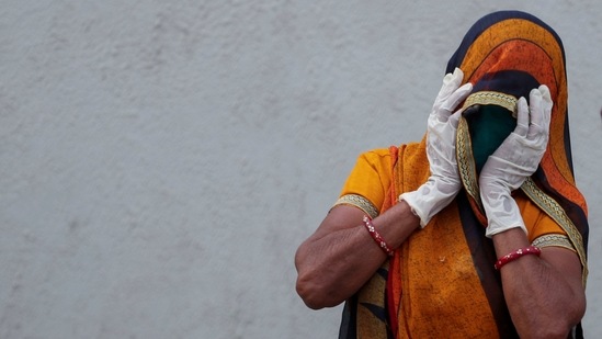 A relative of a patient who died of Covid-19, mourns outside a government hospital in Ahmedabad on April 27. For the week ending April 27, 2,657 people lost their lives in the country every day on average. A week ago, this number was 1,490 – meaning average deaths in the country have increased at 78% in just the last week, according to a HT analysis.(Ajit Solanki / AP)