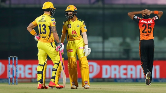 In pursuit of 172-run target, Faf du Plessis (56) and Ruturaj Gaikwad (75) stitched a 129-run opening stand in the IPL 2021 match no. 23 in Delhi(IPL)