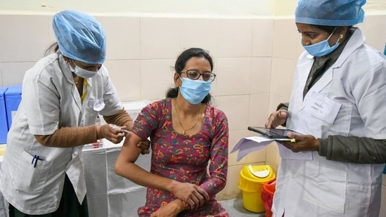 Madhya Pradesh has vaccinated 80,10,424 beneficiaries against the Covid-19 disease till now, according to the Union health ministry. (PTI file photo) Madhya Pradesh has vaccinated 80,10,424 beneficiaries against the Covid-19 disease till now, according to the Union health ministry. (PTI file photo)